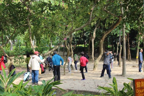 The guy on the far right was 'becoming one' with a tree for about an hour. It was really fun to watch. 